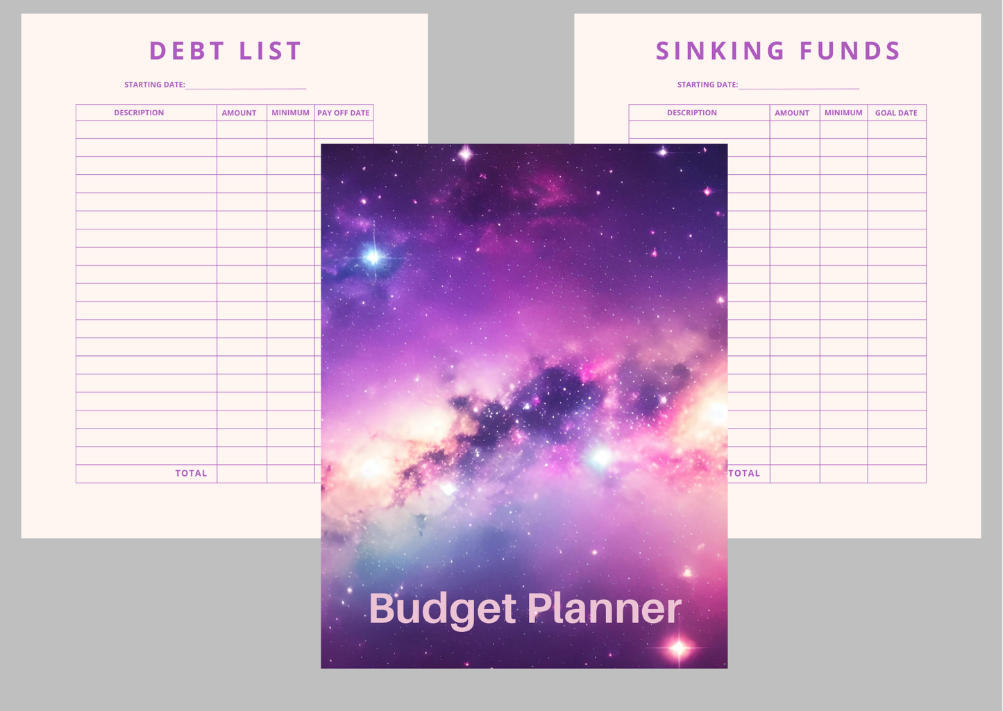 6 Month Printable Budget Planner ~ Night Sky Cover