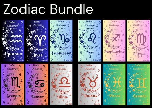 Zodiac Challenge Bundle ~ 12x A6 Savings Challenges