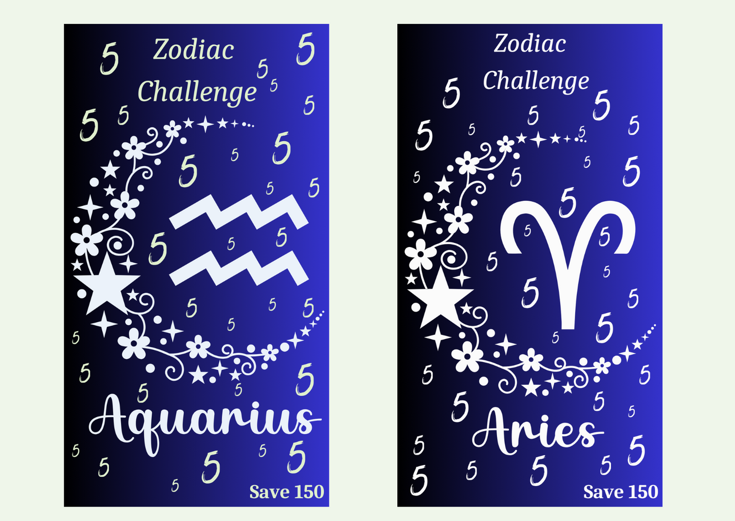 Zodiac Bundle ~ Savings Challenge Bundle ~ 12 x A6 Digital Savings Challenges