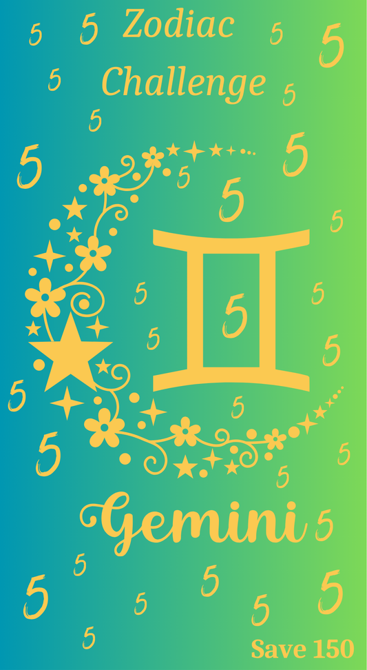 Gemini Zodiac Save 150 Savings Challenge ~ A6 Digital Savings Challenge