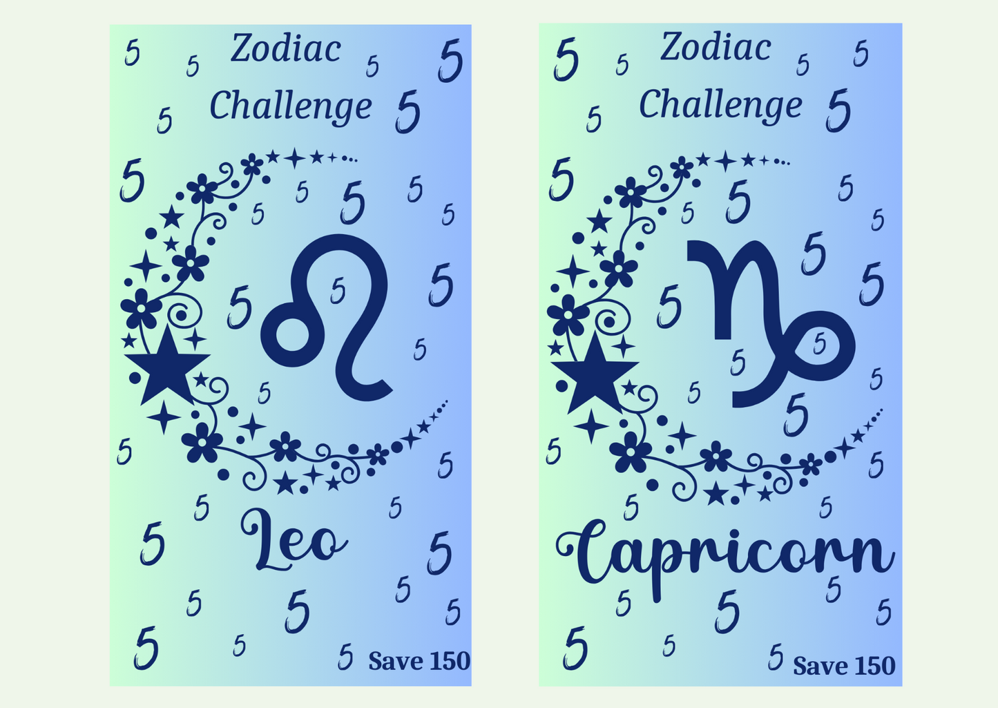 Zodiac Bundle ~ Savings Challenge Bundle ~ 12 x A6 Digital Savings Challenges