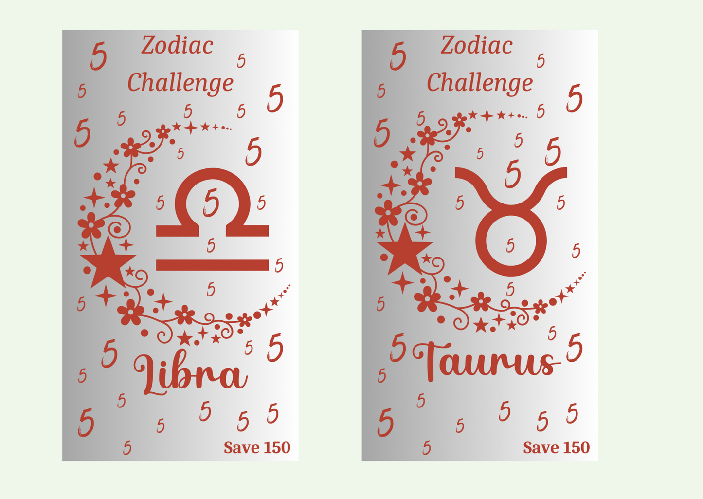 Zodiac Challenge Bundle ~ 12x A6 Savings Challenges