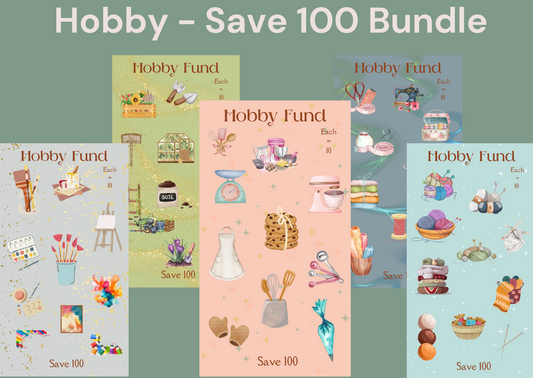 Hobby Bundle - Save 100 ~ Digital A6 Savings Challenge Bundle x5 Savings Challenges