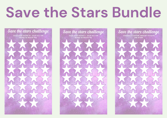 Save The Stars Collection Bundle ~ 3x A6 Digital Savings Challenges